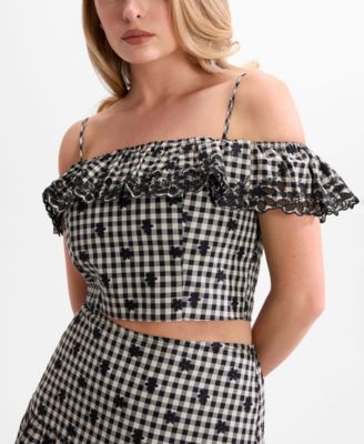 Women's Marilyn Off-The-Shoulder Cotton Cropped Top