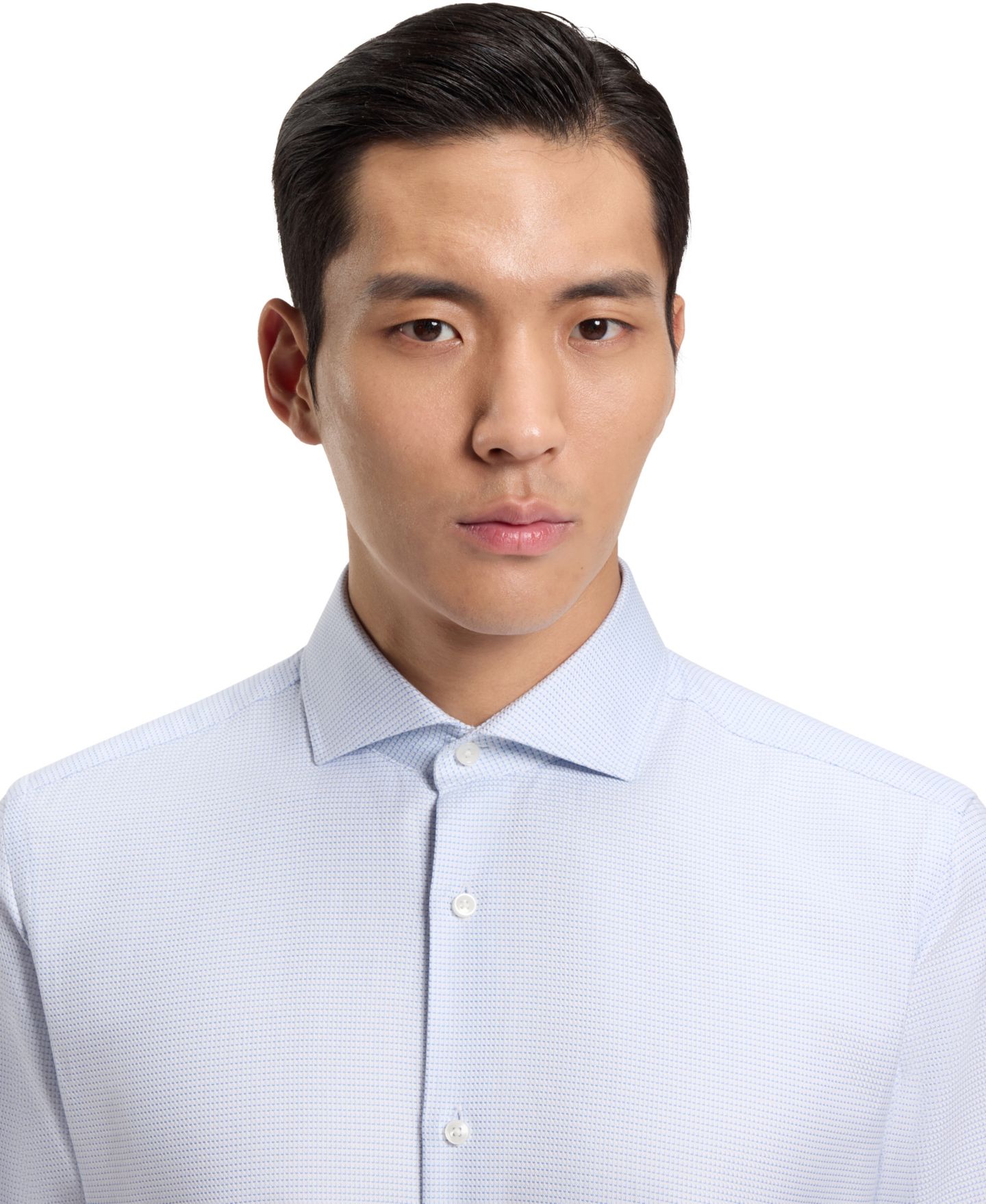Мужская рубашка Hugo Boss Cotton Twill Slim-Fit Dress Shirt, цвет: Синий — фото 5