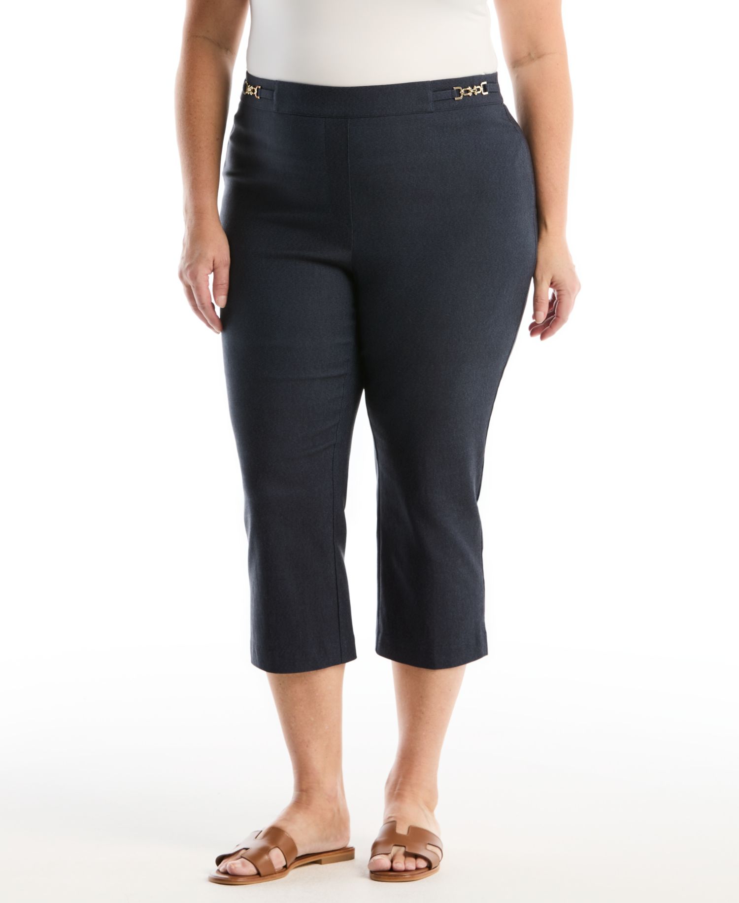 Plus Size Horse Bit Pull-On Capri