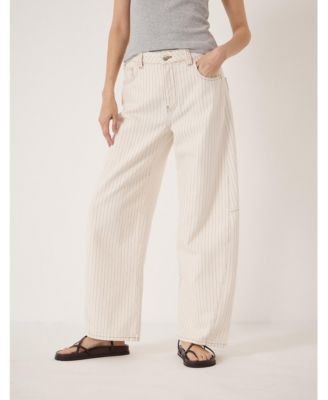 Women's Bree Stripe Horseshoe Barrel Leg Jeans