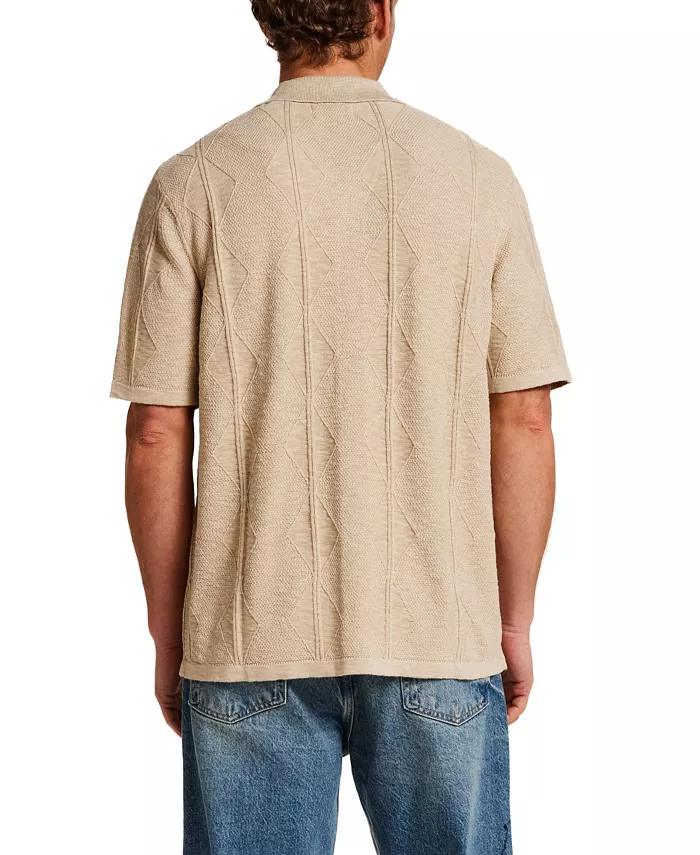Men's Short-Sleeve Vertical Diamond Slub Shirt - thumbnail 8