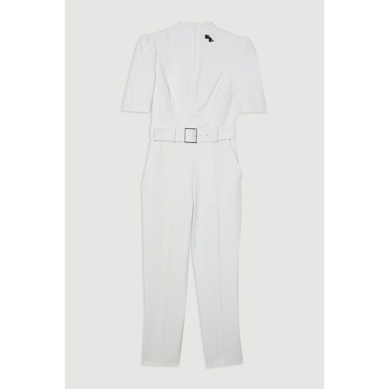 Women's Crepe Belted Jumpsuit