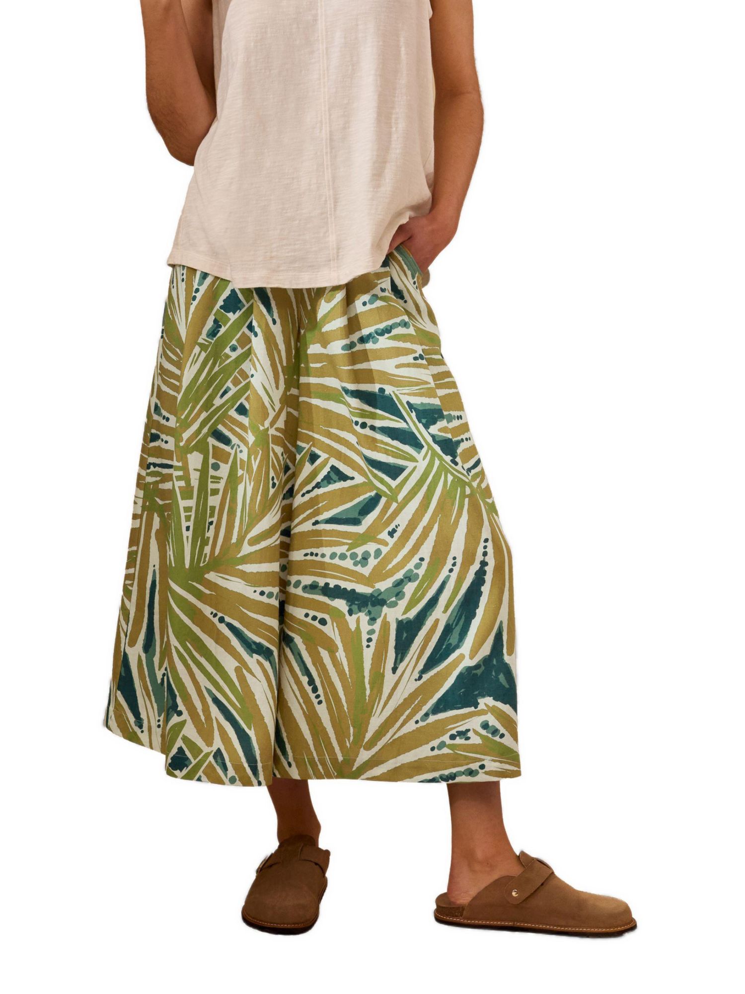 Women's Printed Midi Wide Leg Culottes