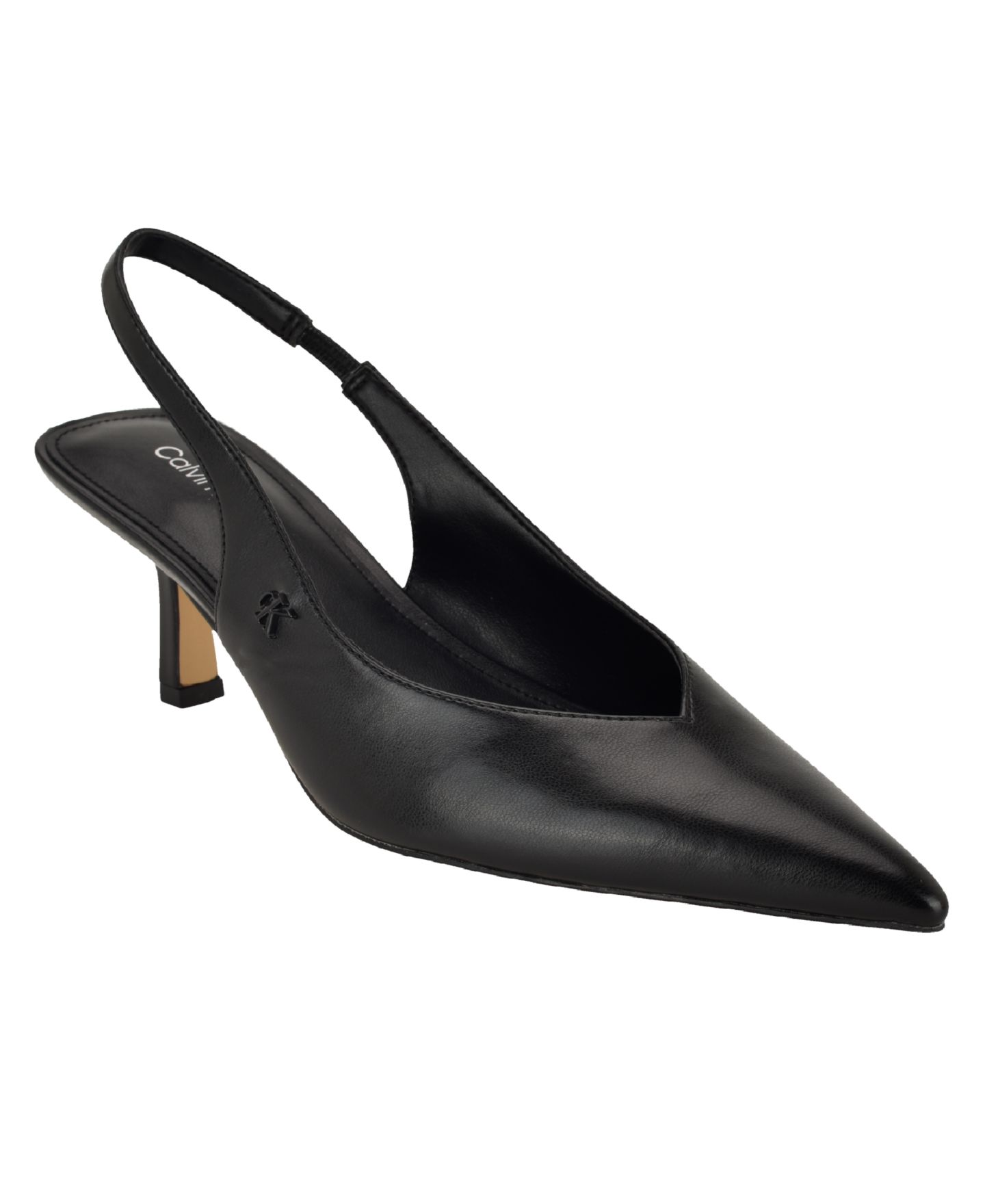 Женские туфли Calvin Klein Chellie Slingback Kitten Heel Dress Pumps, цвет: Чёрный — фото 1