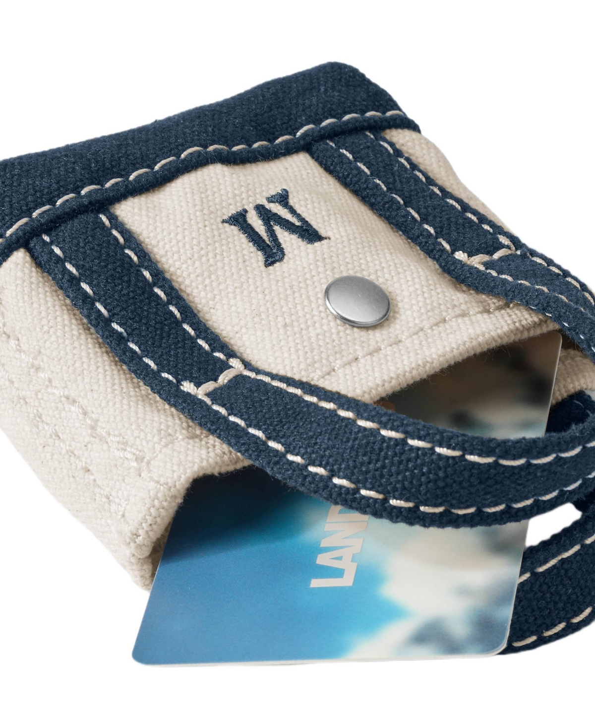 Lands' End Pre-Monogrammed Letter Micro Canvas Tote