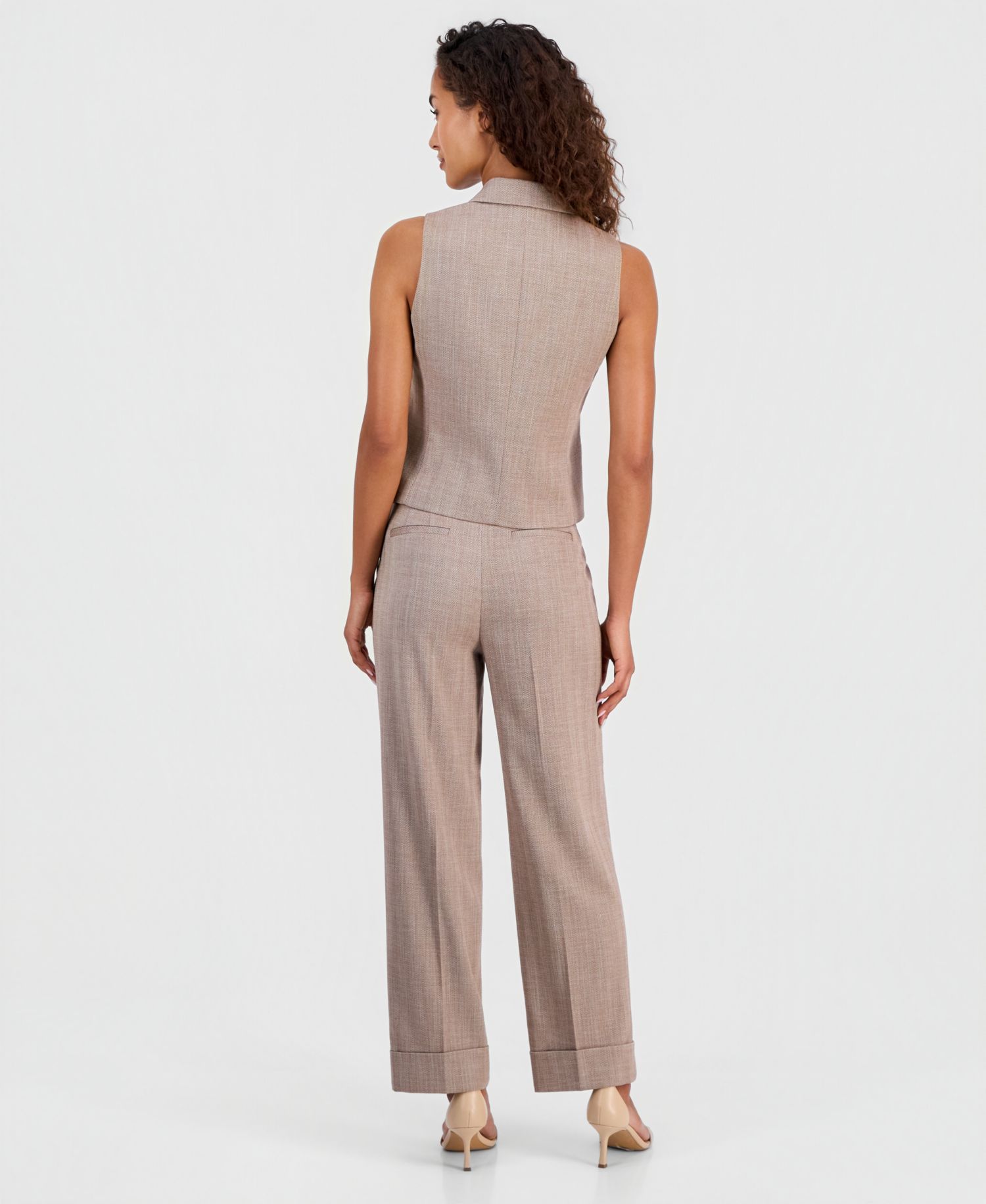 Women's High Rise Cuffed Straight-Leg Pants