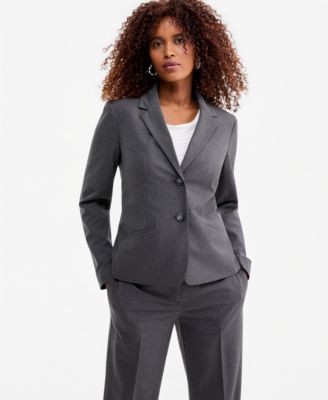 Women's Washable Bi-Stretch Notch-Collar Two-Button Jacket, Regular & Petite