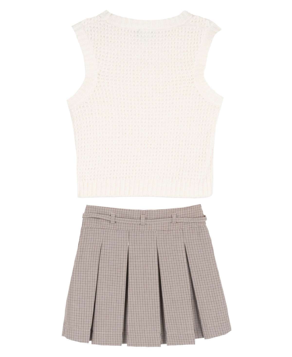Rare Editions Girls' 7-16 Sleeveless Sweater and Skort, 2-Piece Set