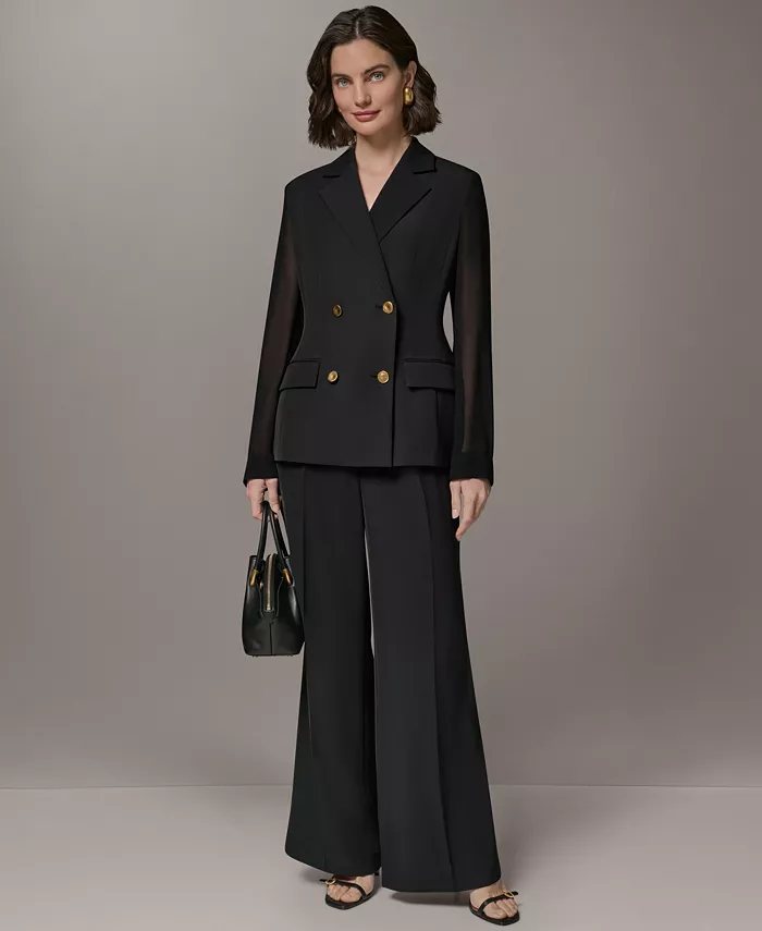 Women's Double Breasted Long-Sleeve Blazer - thumbnail 8