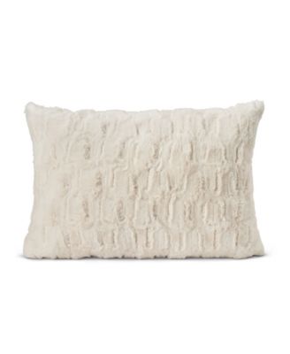 HGTV Art Deco Brushed Faux Fur Decorative Pillow, 14" x 20"