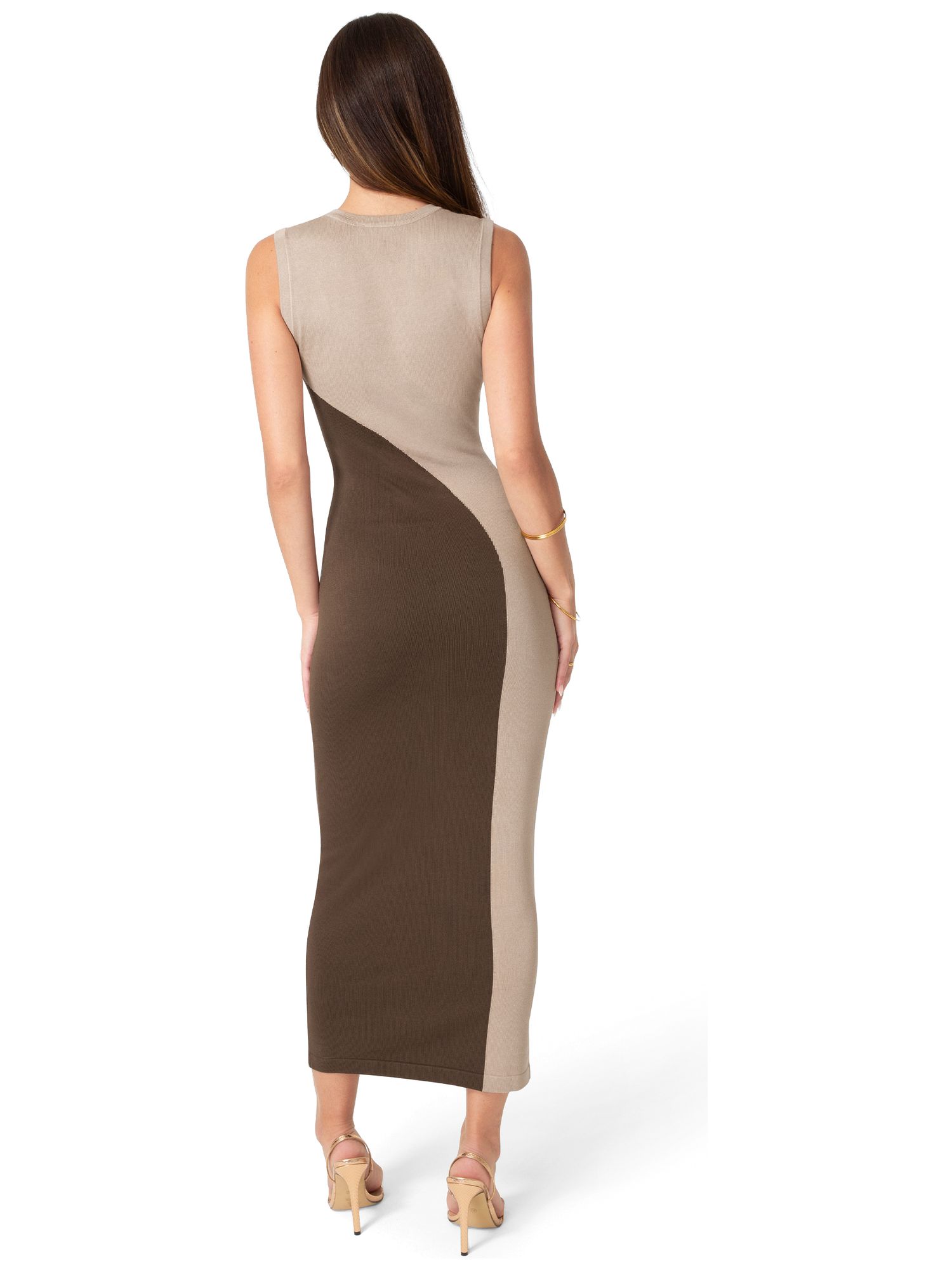 Women's Colorblock Sleeveless Maxi Dress