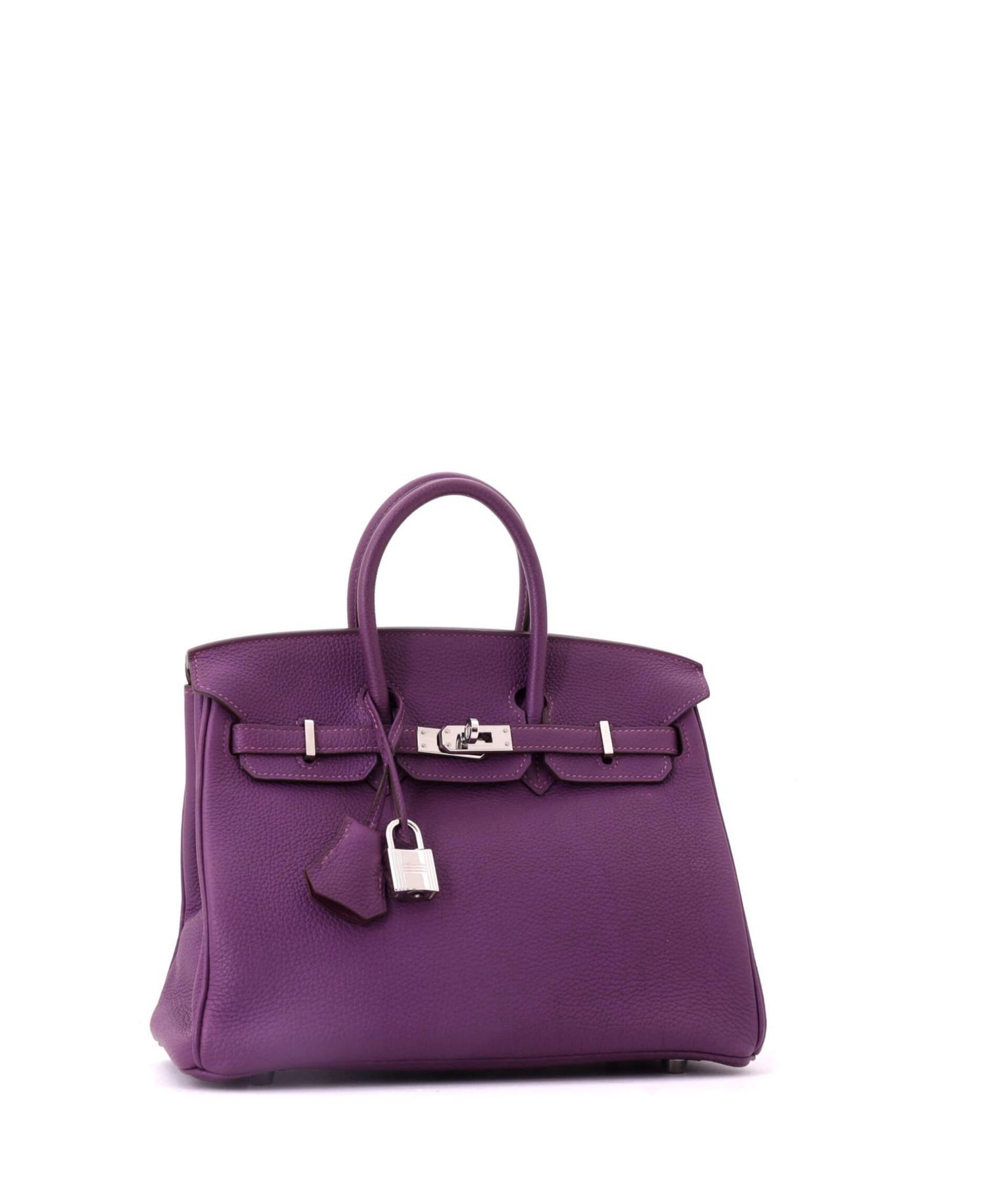 Birkin 25 Handbag Purple Togo with Palladium Hardware