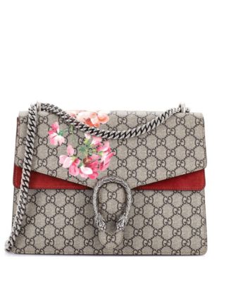 Medium Dionysus Bag Blooms Print GG Coated Canvas
