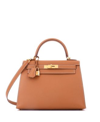 Kelly 28 Handbag Brown Epsom with Gold Hardware