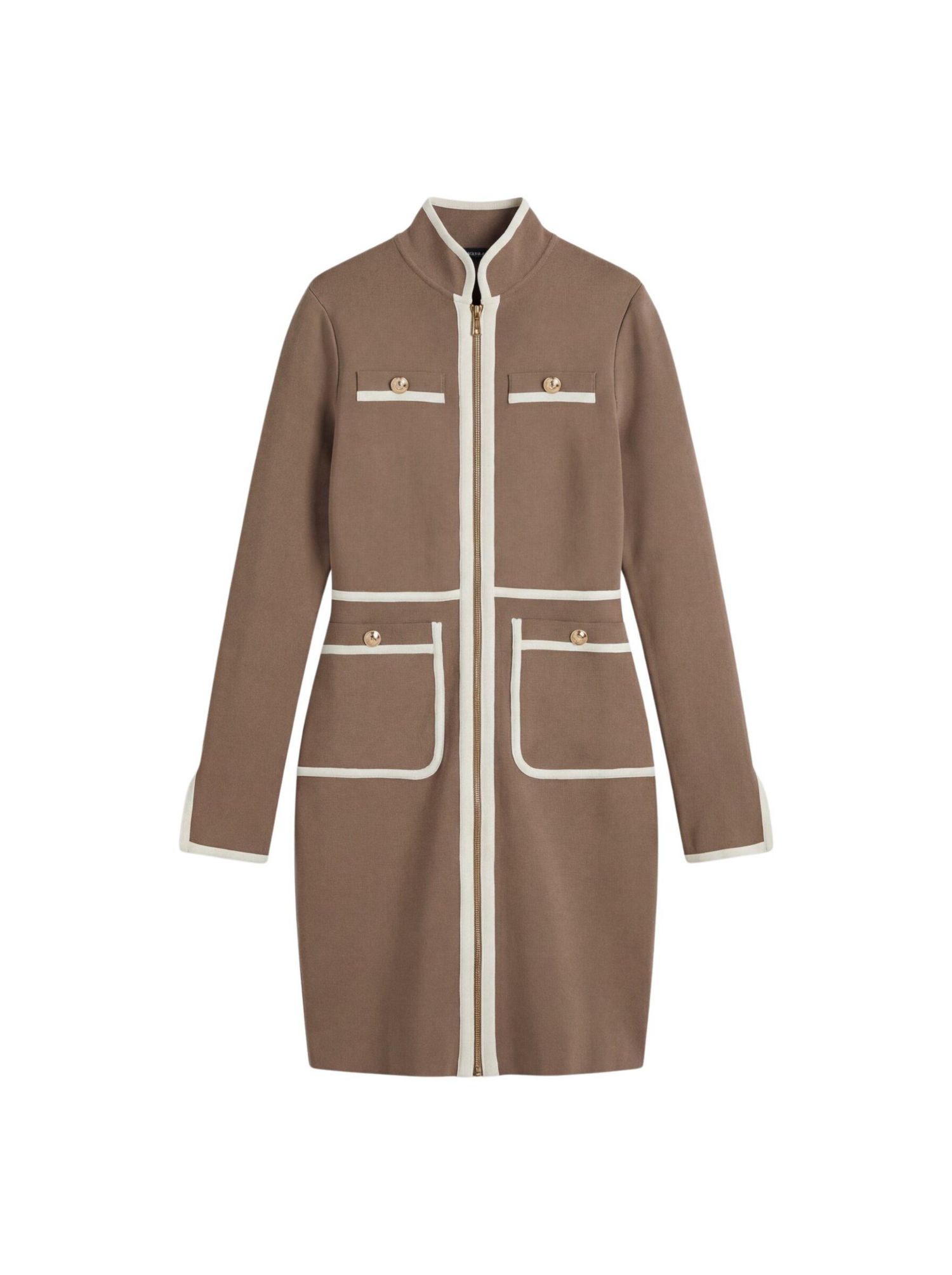 Women's Bandage Military Piping Mini Dress