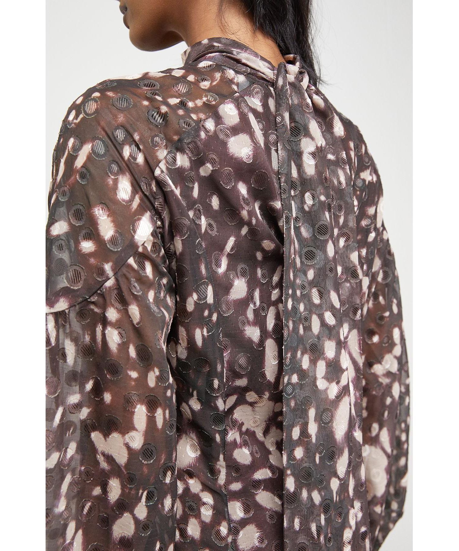 Women's Paisley Burnout Spot Godet Midi Dress