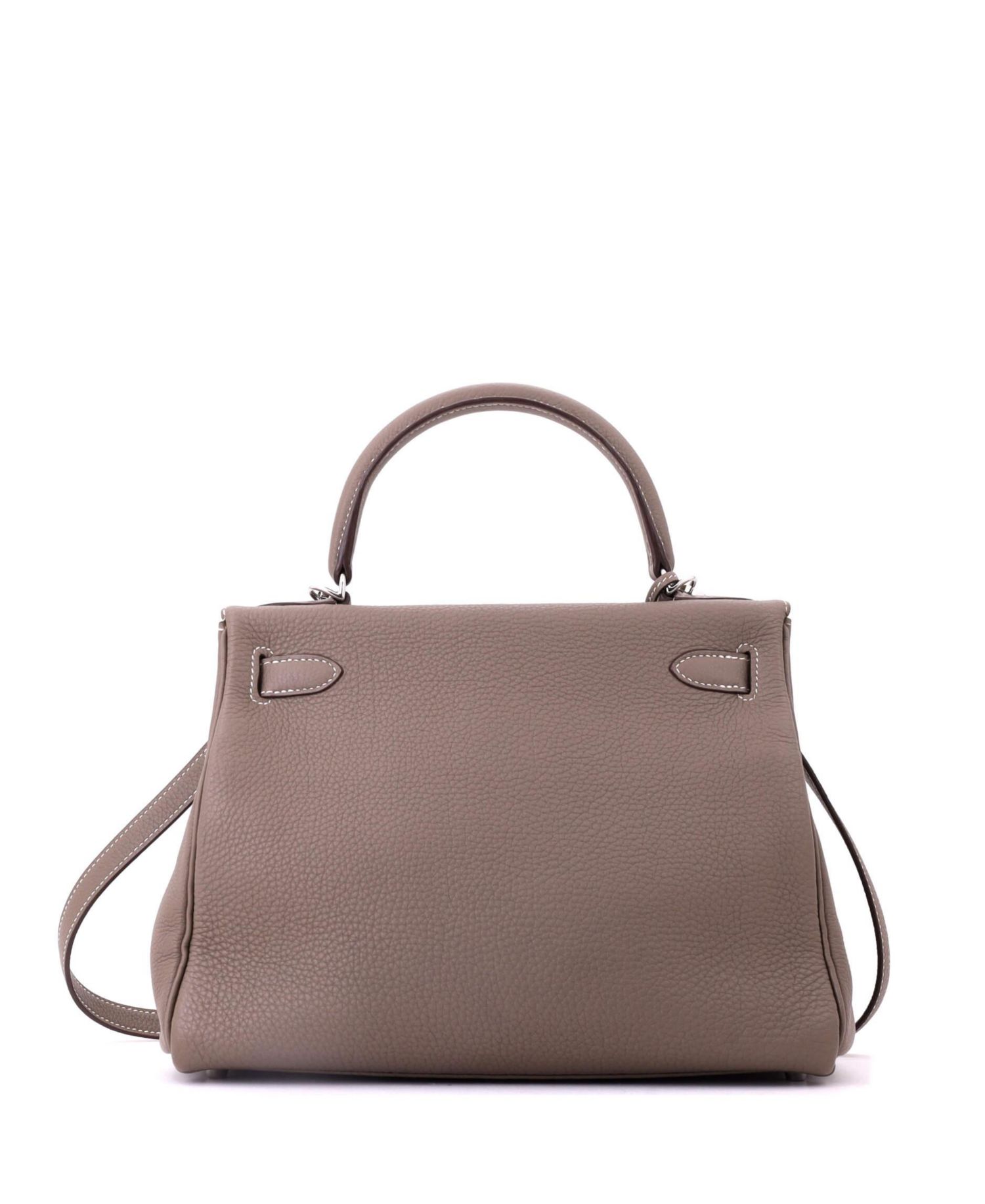 Kelly 28 Handbag Grey Togo with Palladium Hardware