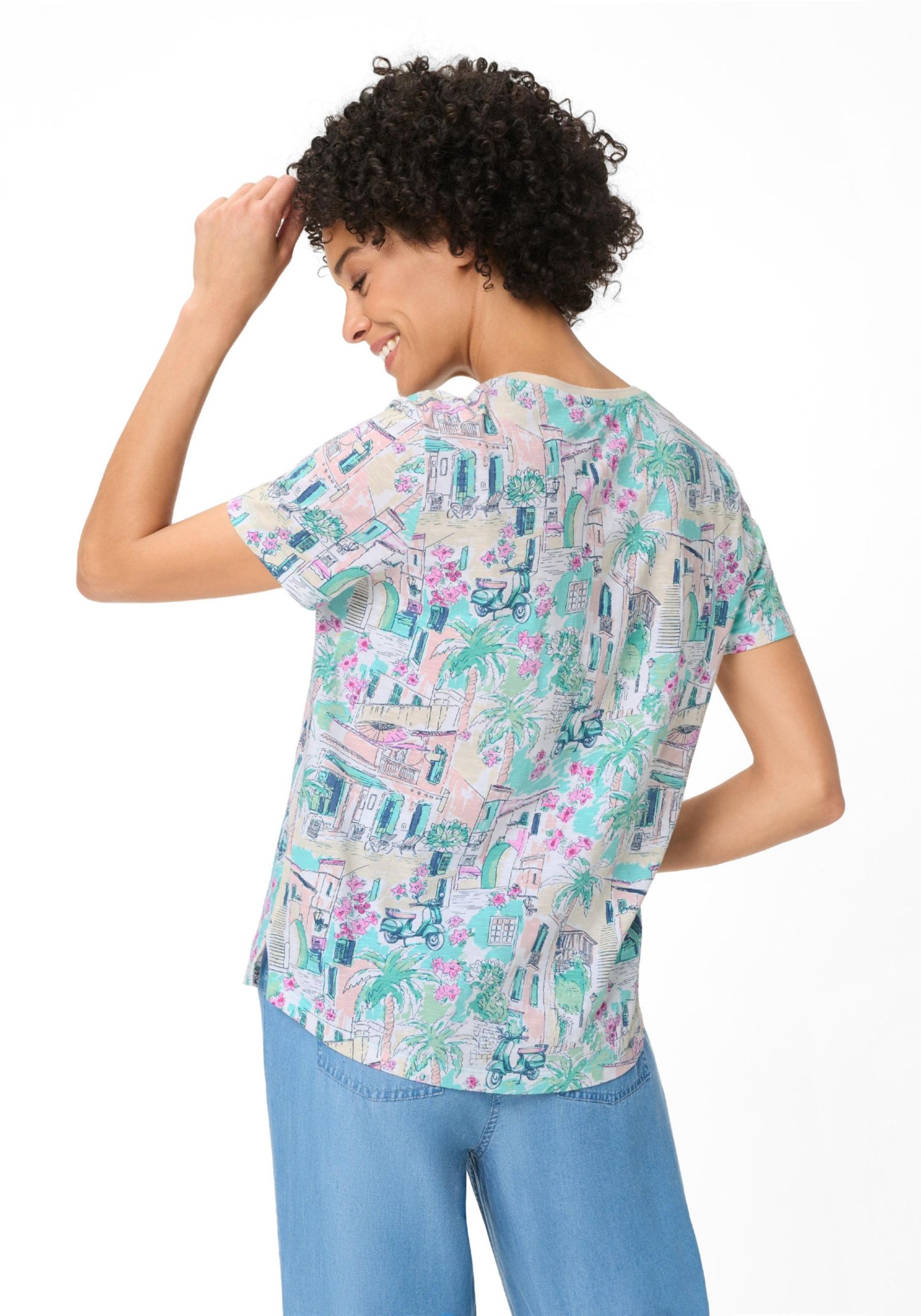 Women's Italian Villa Print T-Shirt