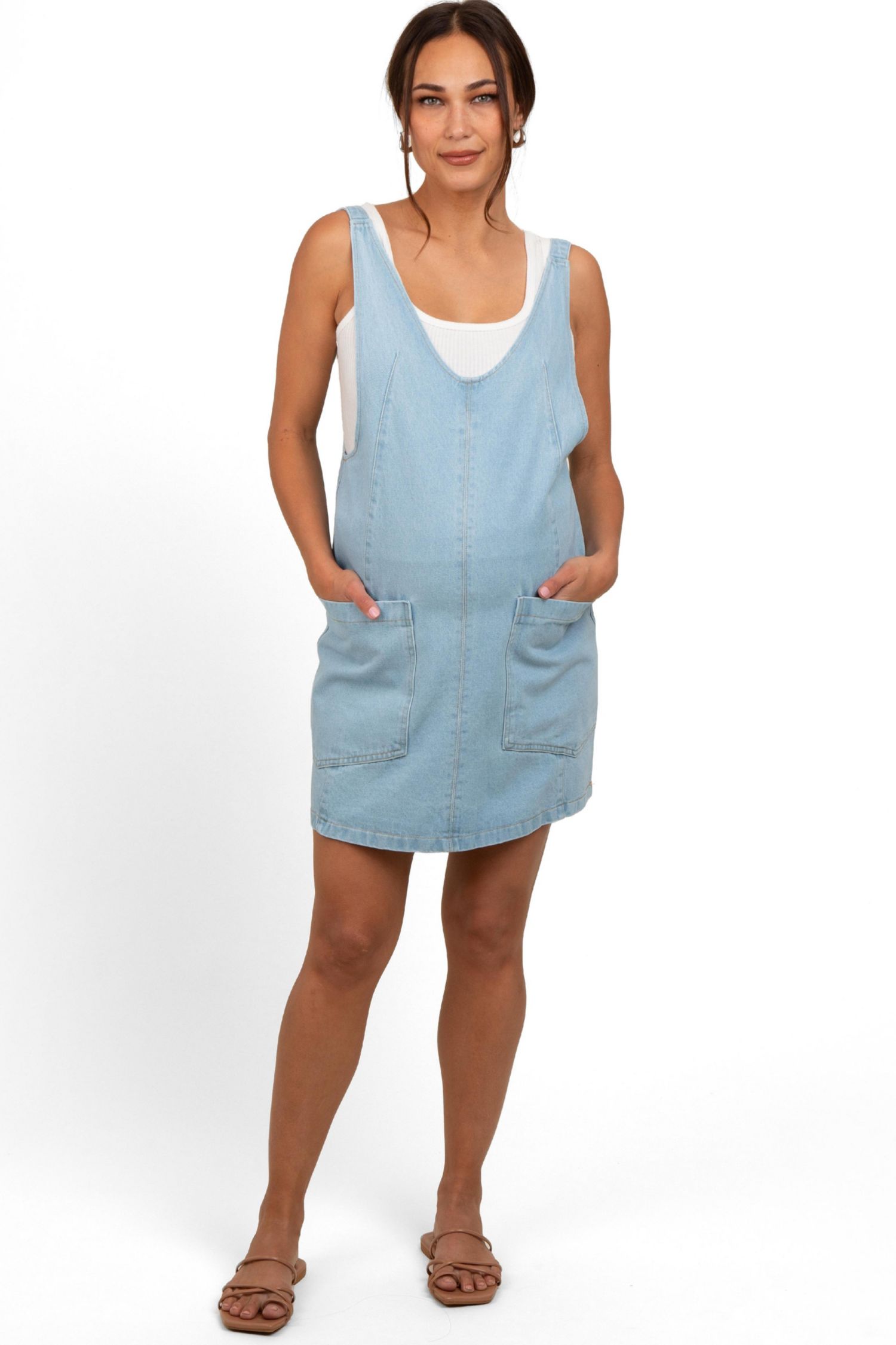 Women's Denim Side Pocket Overall Dress