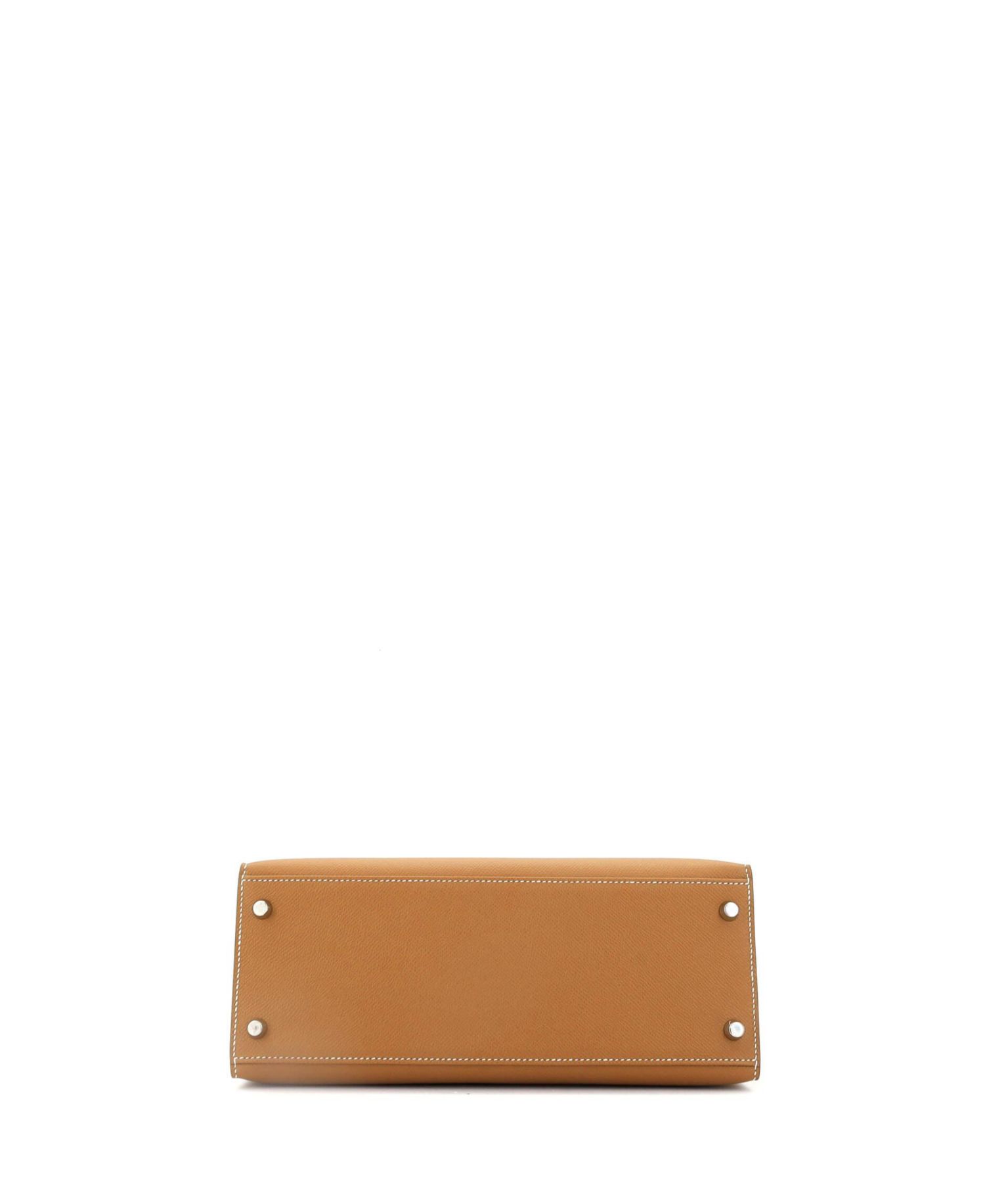 Kelly 28 Handbag Brown Epsom with Palladium Hardware