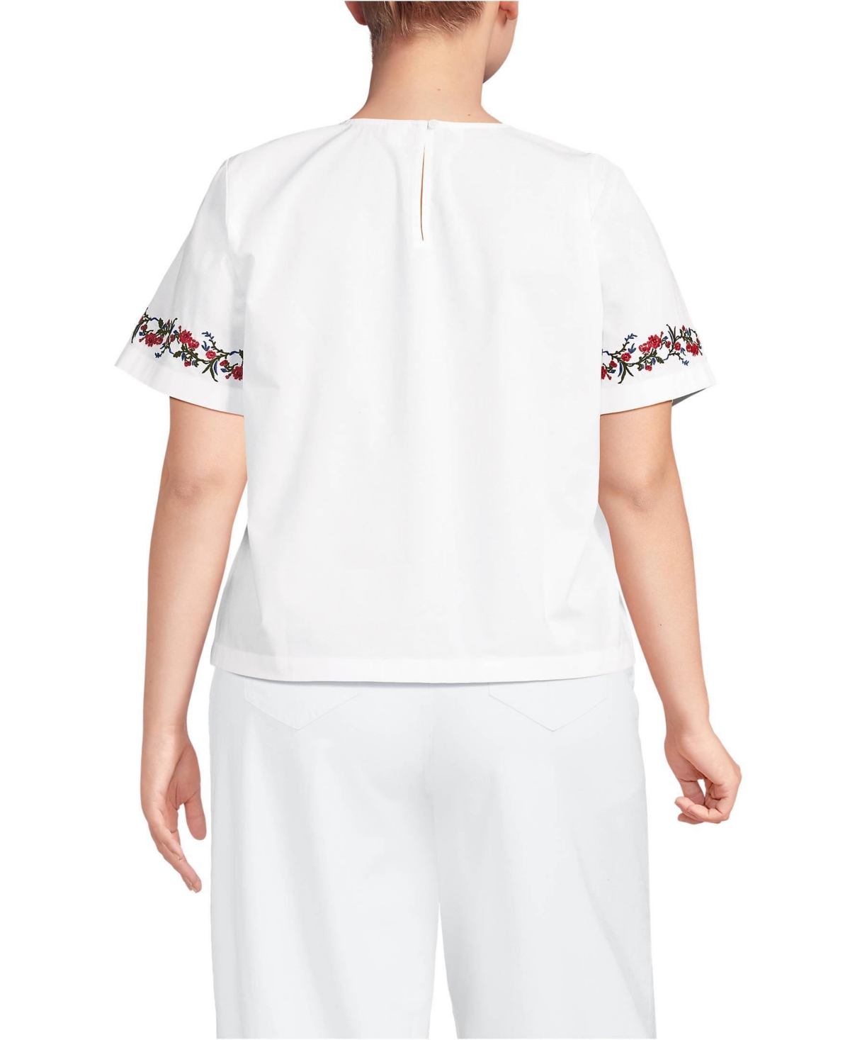 Lands' End Plus Poplin Eyelet Shirt