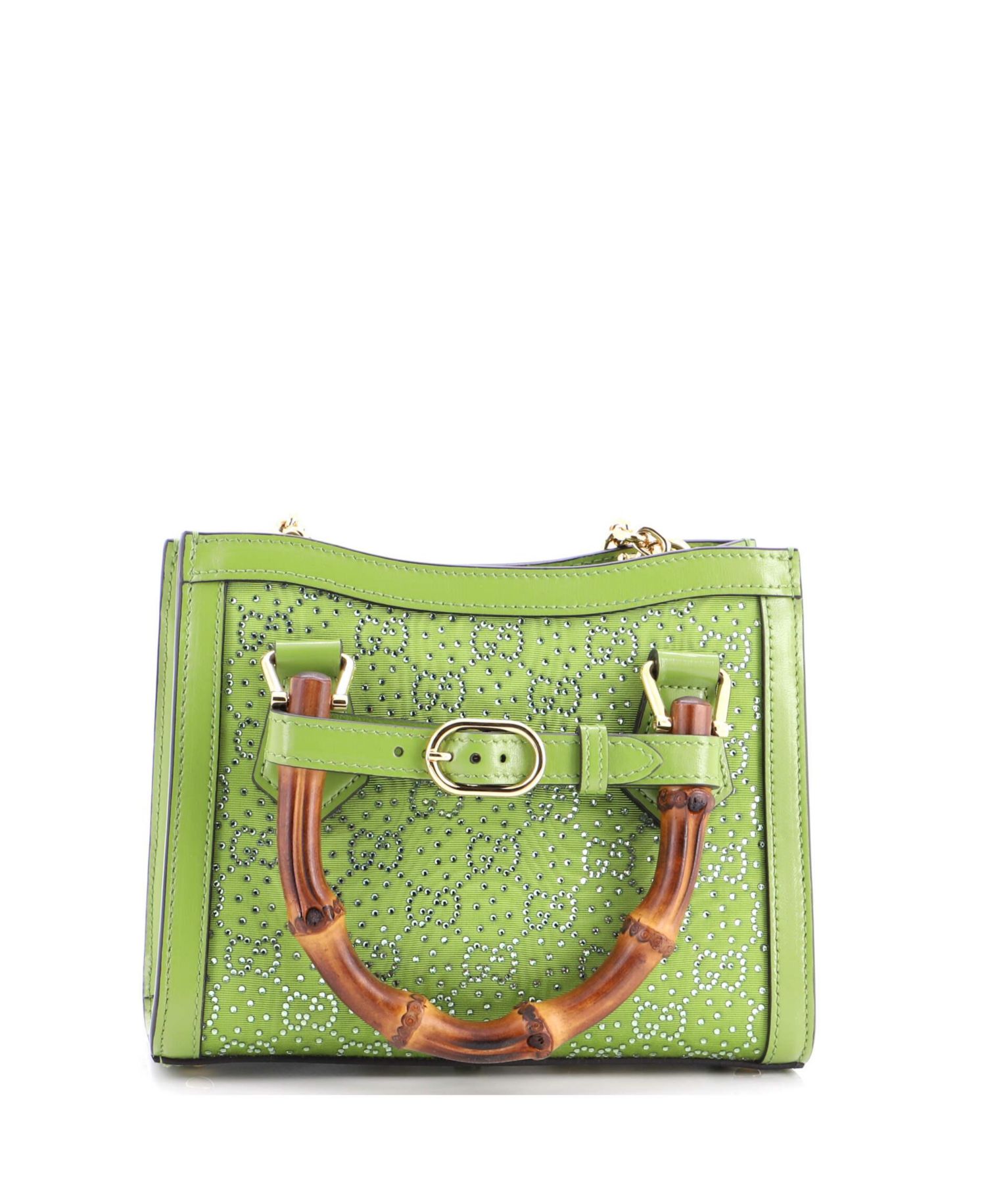Mini Diana NM Bamboo Handle Tote Crystal Embellished GG Canvas