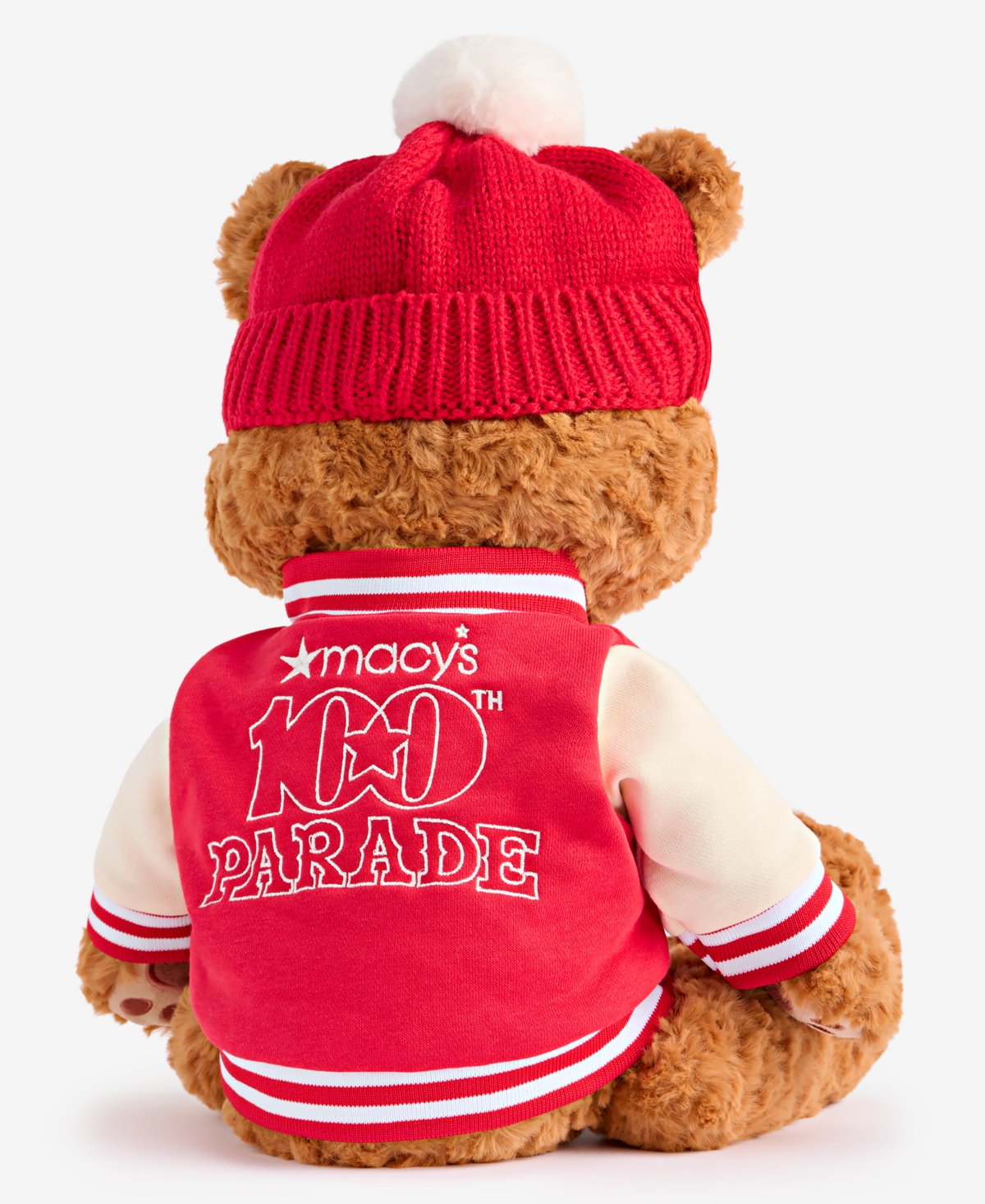 Macy's 100th Thanksgiving Day Parade Plush Billie Brightpaw Bear Wearing 100th Parade Varsity Jacket, Macy's Exclusive