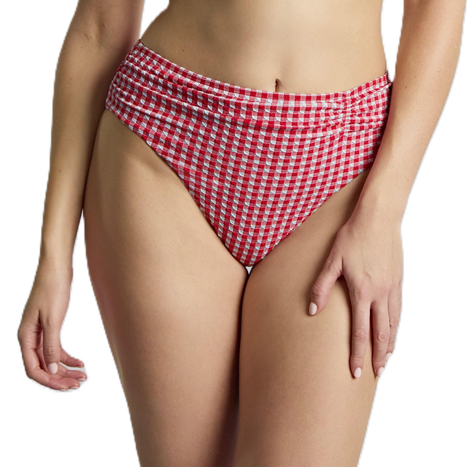 Women's Gingham High Cut Bikini Bottom
