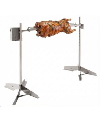 Stainless Steel Rotisserie Grill Kit, 132 lb Capacity, Dual Motors, Adjustable BBQ Roaster for Backyard