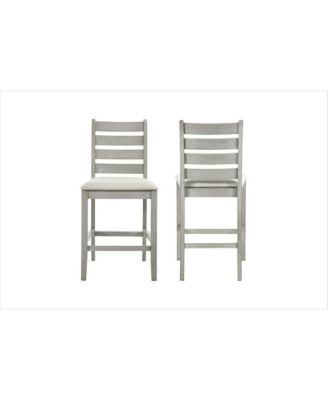 Pascal Wood Counter Chair in Driftwood Set of 2