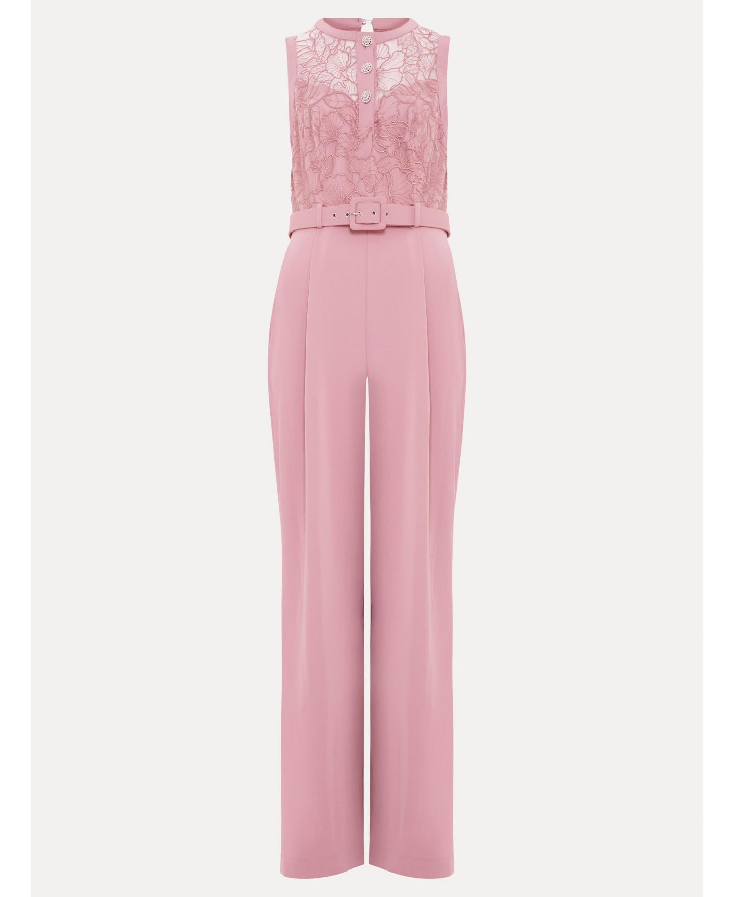 Женский комбинезон Phase Eight Ivanna Lace Bodice Belted Jumpsuit, цвет: Средний розовый — фото 4