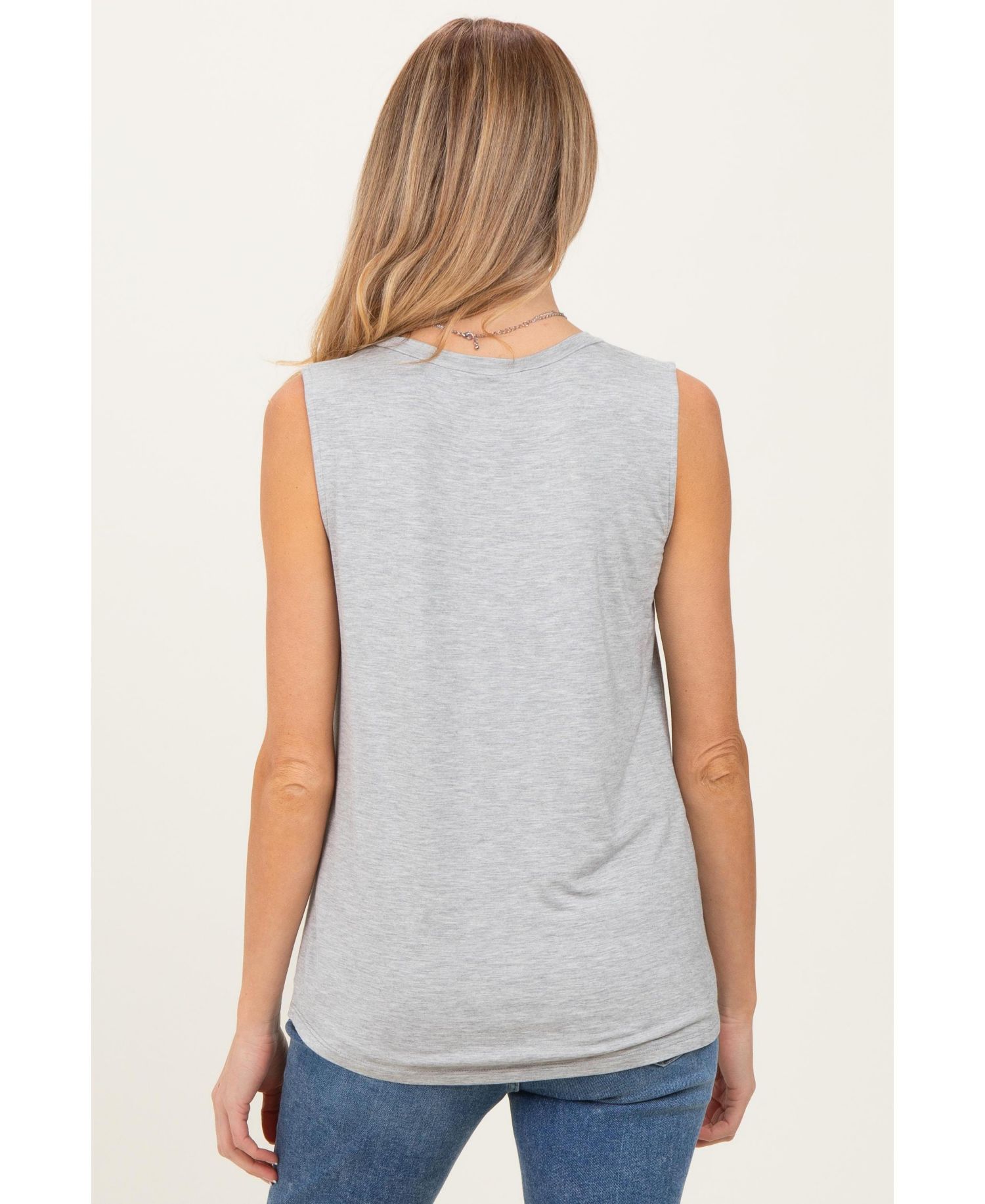 Women's Heather Gray Double Layer Nursing Tank Top