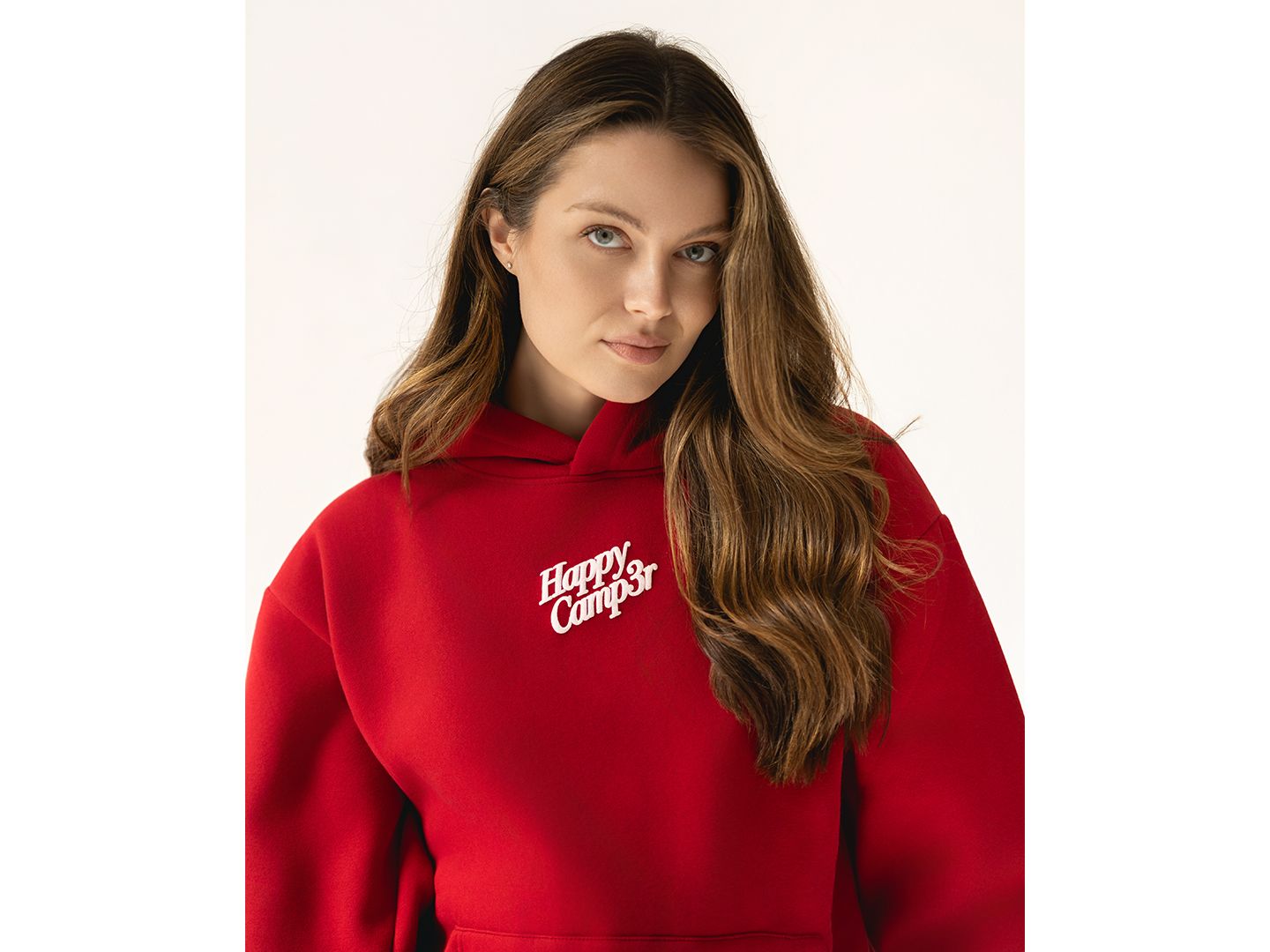 Женский свитшот The Happy Camp3r Puff Series Hooded Pull-On, цвет: Тёмный красный — фото 1