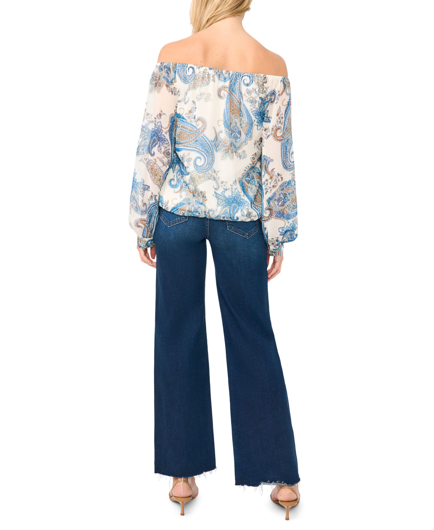 Women's Off-The-Shoulder Printed Blouse