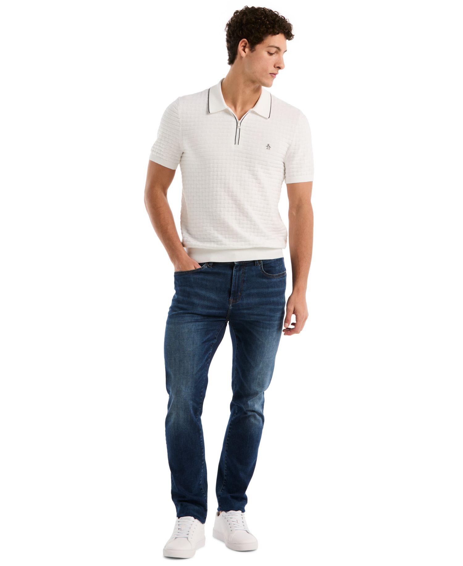 Men's Links Stitch Slim-Fit Polo Shirt