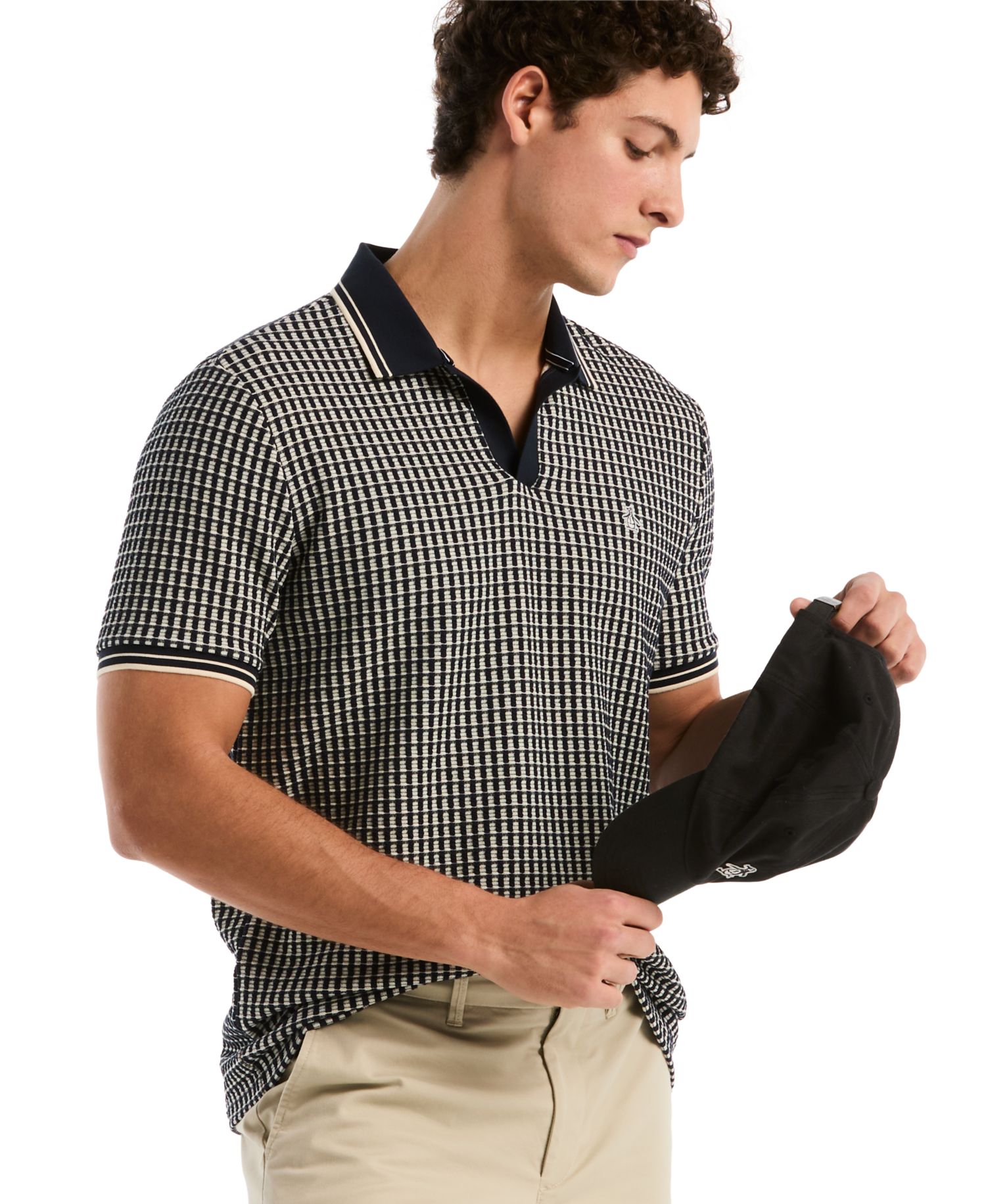 Men's Jacquard Short-Sleeve Polo Shirt