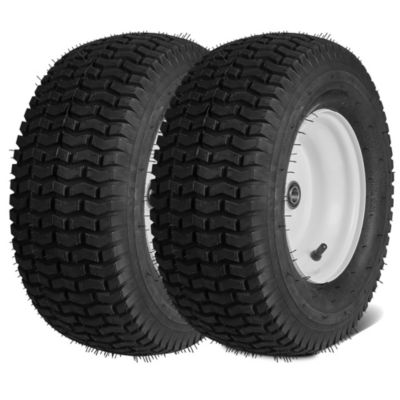 16 x 6.5 to 8 inch Tubeless Lawn Mower Tires and Rim 2 Pack Tractor Wheel Assembly