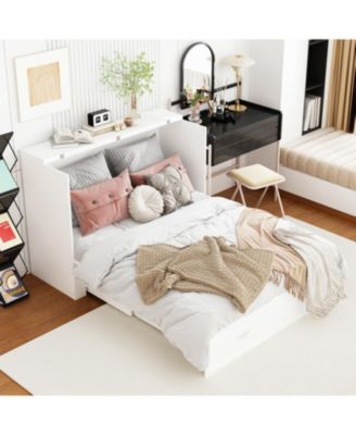 Folding Bed with Storage Drawers - Space-Saving Sofa Bed | Full Size Guest Bed | 2-Drawer Cabinet