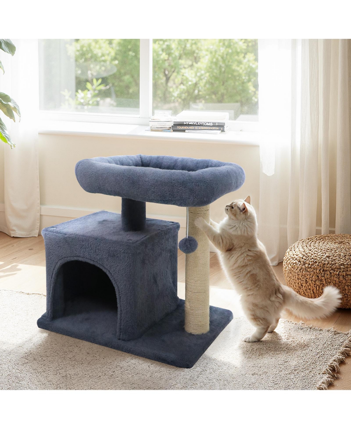 Gymax 19.5'' Small Cat Tree With Large Padded Plush Perch Condo Sisal Scratching Posts