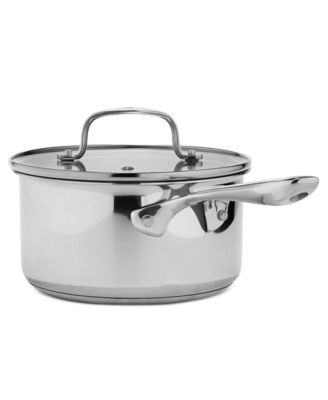 Stainless Steel 2.5-Quart Covered Flat Saucepan