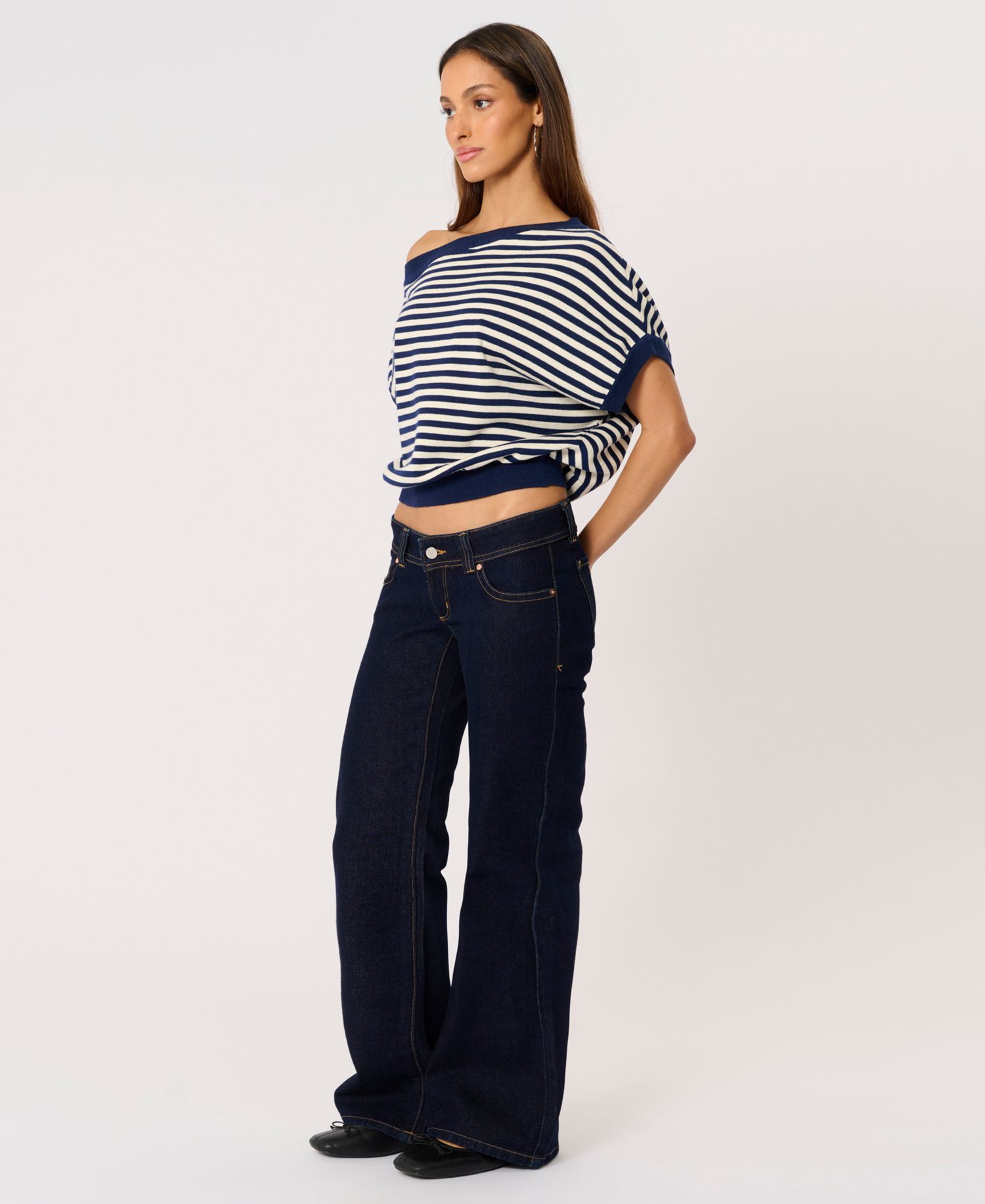 Women's Boat Neck Cold Shoulder Top