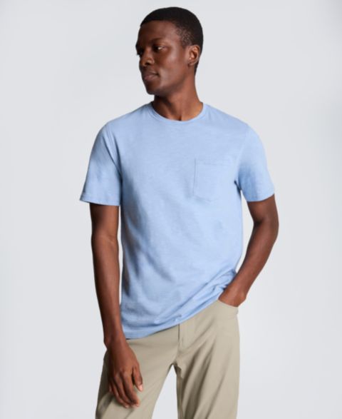 Мужская футболка Kenneth Cole Sport Faded Blue Solid Knit Classic Crewneck, цвет: Выцветший синий