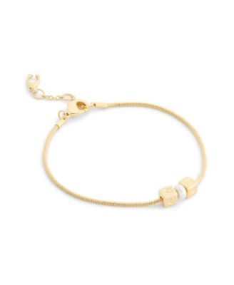 Imitation Pearl Signature C Cube Bracelet