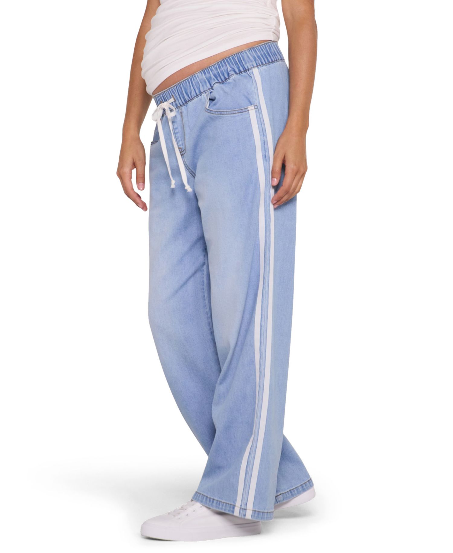 Women's Motherhood Drawstring Pull On Wide Leg Pant