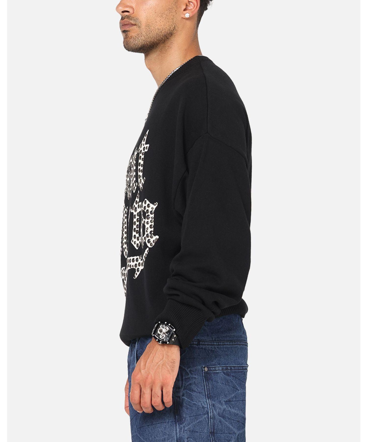 Men's Sanctified Crewneck Sweater - Black 3XL