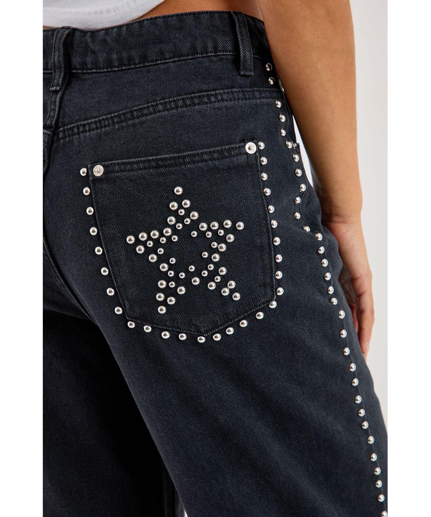 Women's Star Studded Baggy Denim Jeans