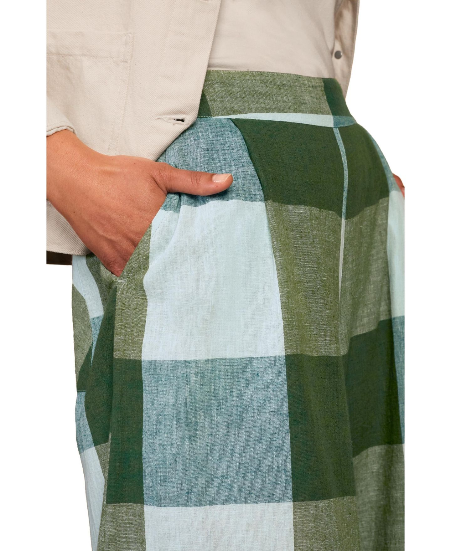 Женские брюки Celtic & Co. Wide Leg Ankle Grazer Culottes, цвет: Зелёный разноцветный клетчатый — фото 7