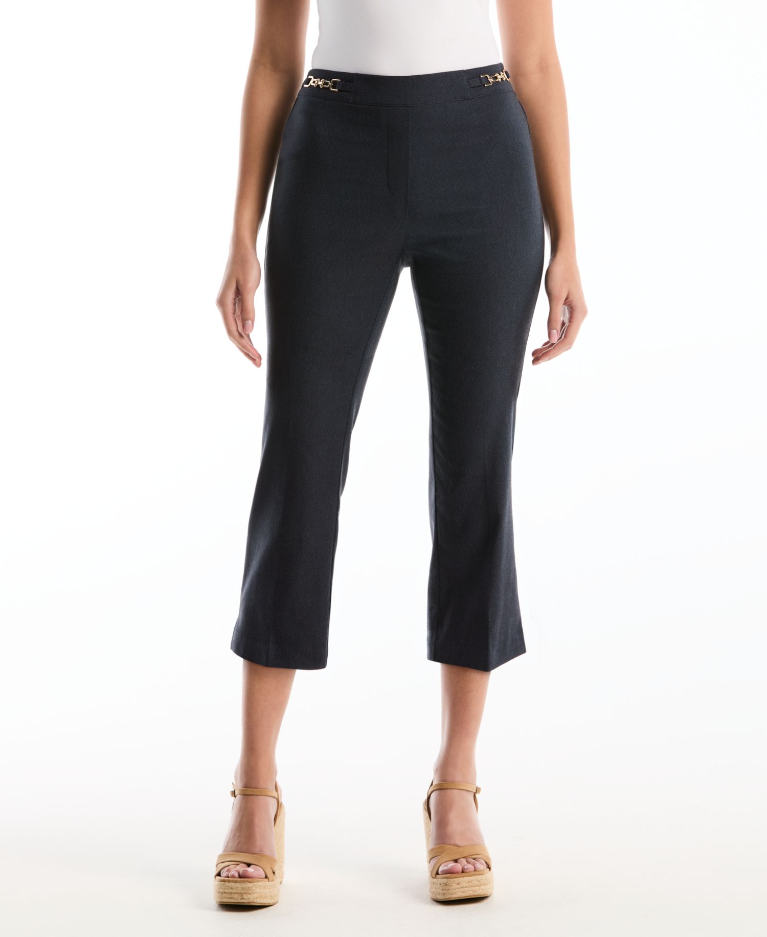 Petite Horse Bit Pull-On Capri Pants