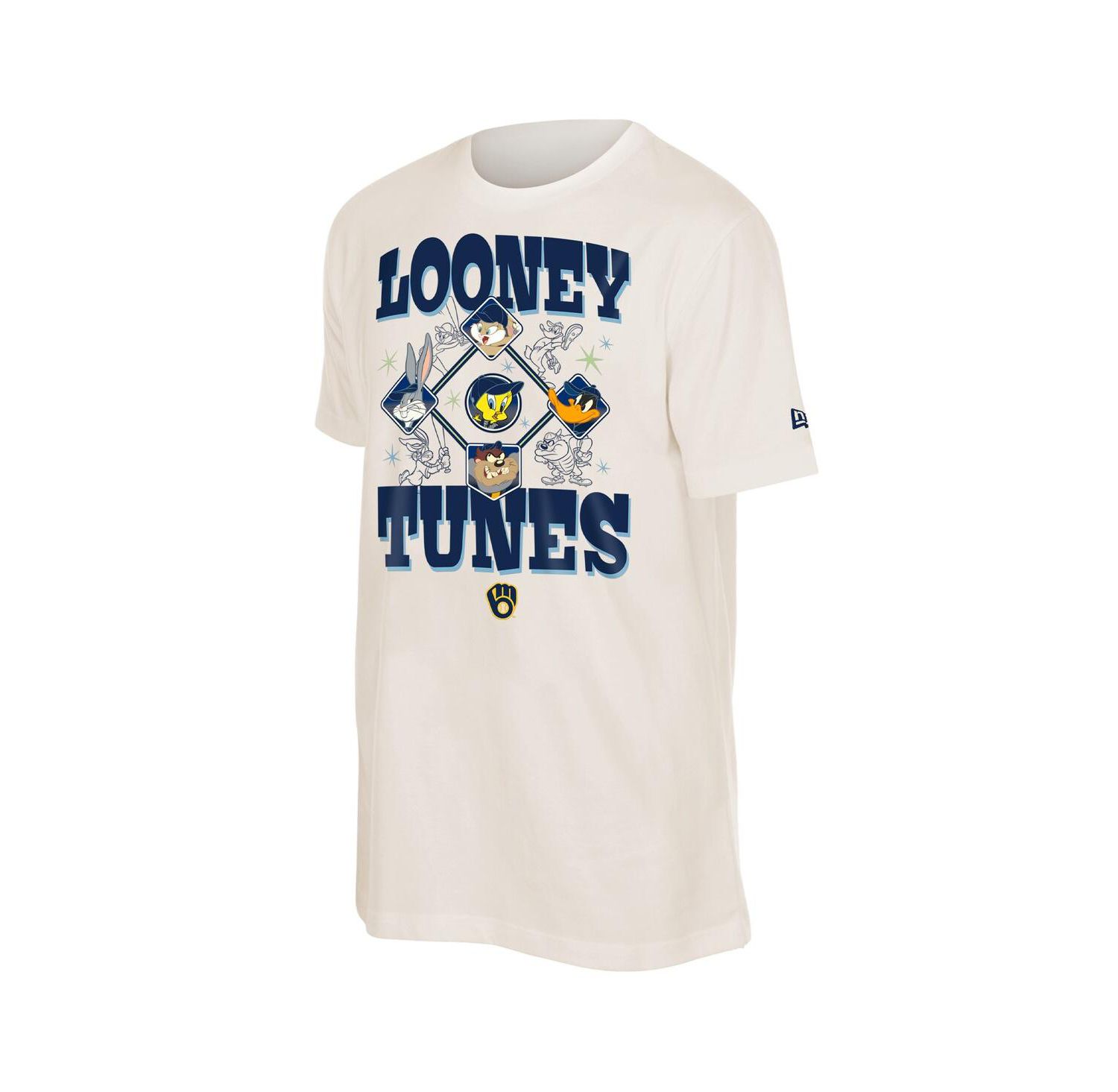 Men's and Women's Cream Milwaukee Brewers Looney Tunes T-Shirt