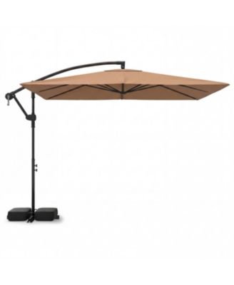 Solar Led Cantilever Patio Umbrella Square with 360degree(s) Rotation for Outdoor Use